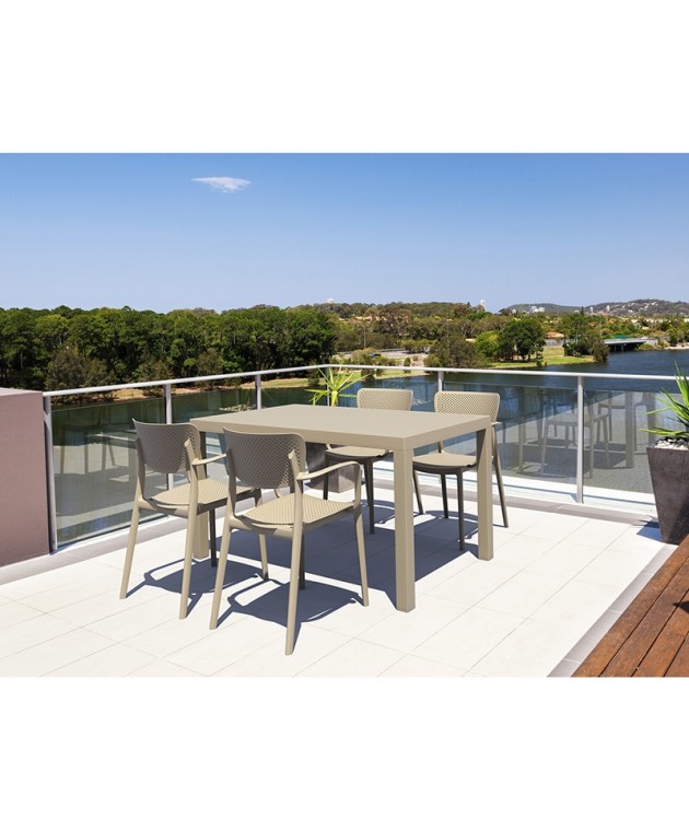 Σετ Τραπεζαρίας 5τμχ Ares Loft Taupe 140Χ80Χ75εκ. Τραπεζαρίες