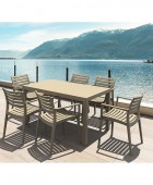 Σετ Τραπεζαρίας 7τμχ Ares Artemis Taupe 140Χ80Χ75εκ. 