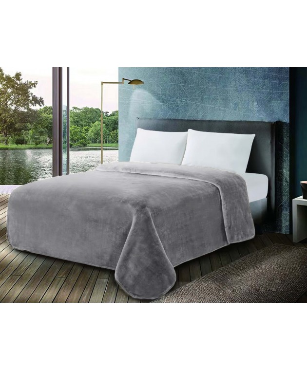 Κουβέρτα Βελουτέ 600gr Μονή 160x220 Frost Grey Κουβέρτες Βελουτέ Μονές