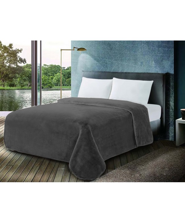 Κουβέρτα ΚΟΜΒΟΣ Βελουτέ 600gr Μονή 160x220 Chateua Grey Κουβέρτες Βελουτέ Μονές