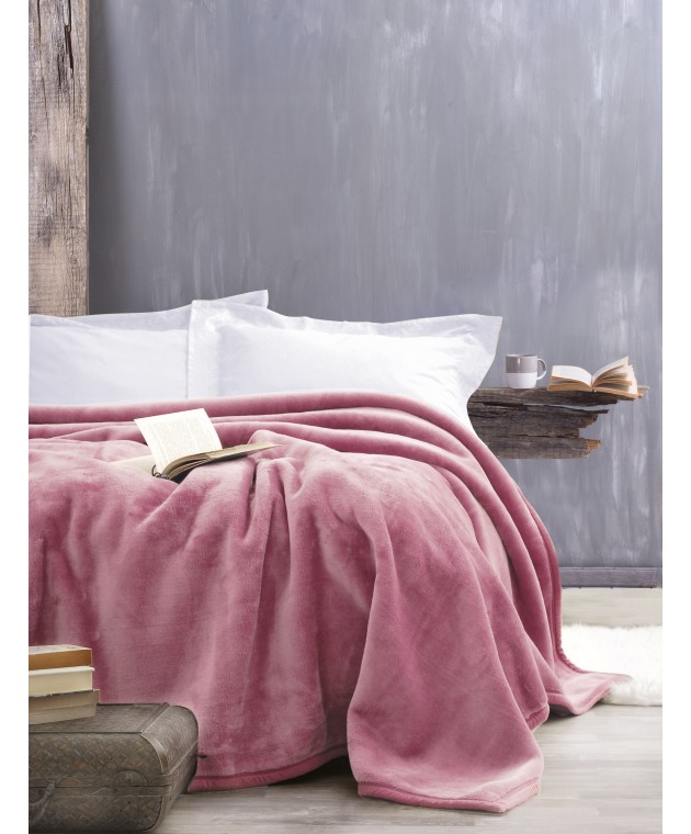 Κουβέρτα βελουτέ Υ/Δ (220Χ240) VELOUR ΓΚΡΙ ΣΚΟΥΡΟ, RYTHMOS HOME Κουβέρτες Βελουτέ Υπέρδιπλες