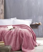 Κουβέρτα βελουτέ Υ/Δ (220Χ240) VELOUR ΓΚΡΙ ΣΚΟΥΡΟ, RYTHMOS HOME Κουβέρτες Βελουτέ Υπέρδιπλες