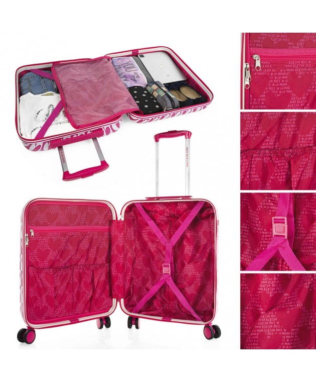 Βαλίτσα Καμπίνας AGATHA RUIZ DE LA PRADA Hearts Φούξια 134250-01 Παιδικές