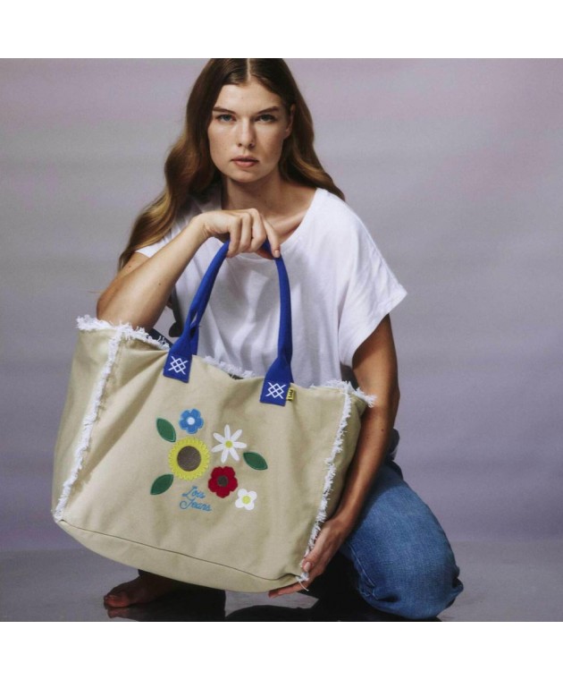 Τσάντα Θαλάσσης Lois Μπεζ 601101-01 44x34x18cm Τσάντες Θαλάσσης