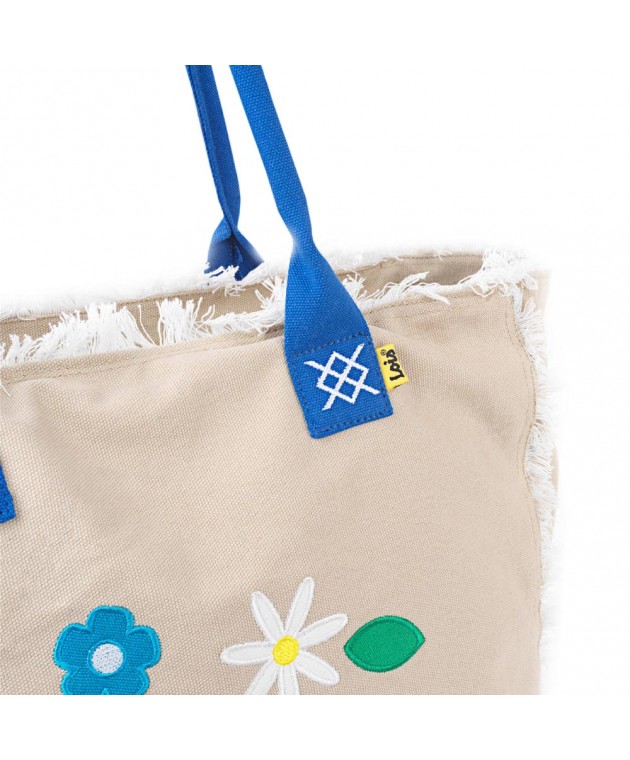 Τσάντα Θαλάσσης Lois Μπεζ 601101-01 44x34x18cm Τσάντες Θαλάσσης