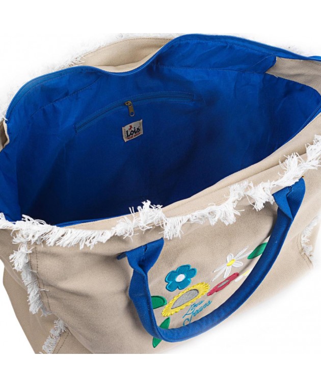 Τσάντα Θαλάσσης Lois Μπεζ 601101-01 44x34x18cm Τσάντες Θαλάσσης