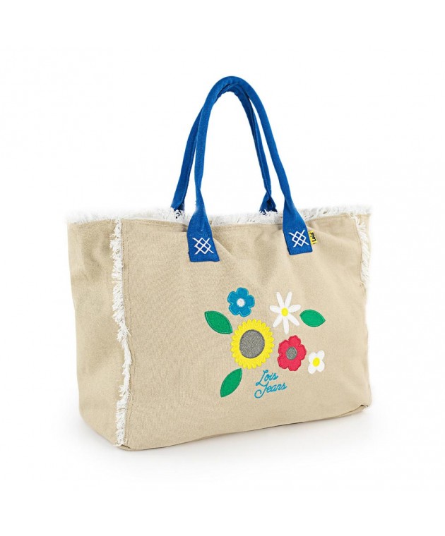 Τσάντα Θαλάσσης Lois Μπεζ 601101-01 44x34x18cm Τσάντες Θαλάσσης