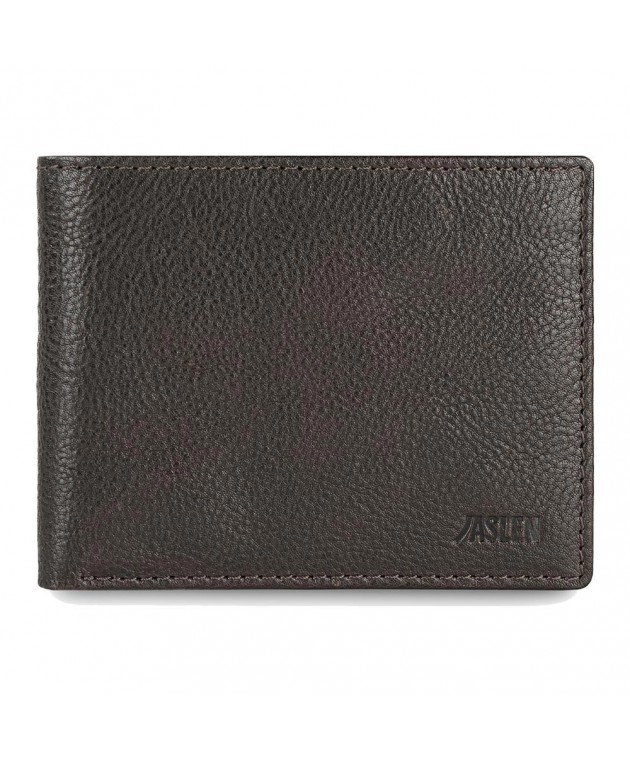 Πορτοφόλι Ανδρικό Δερμάτινο Jaslen Καφέ 204211-02  11 x 8,5 x 1,5 cm Πορτοφόλια