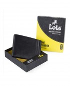 Πορτοφόλι Ανδρικό Δερμάτινο Lois 202601-01 Μαύρο 11,5x9x1,5cm Πορτοφόλια