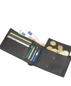 Πορτοφόλι Ανδρικό Δερμάτινο Lois 205228-02 Καφέ 12,5x9,5x1,5cm Πορτοφόλια