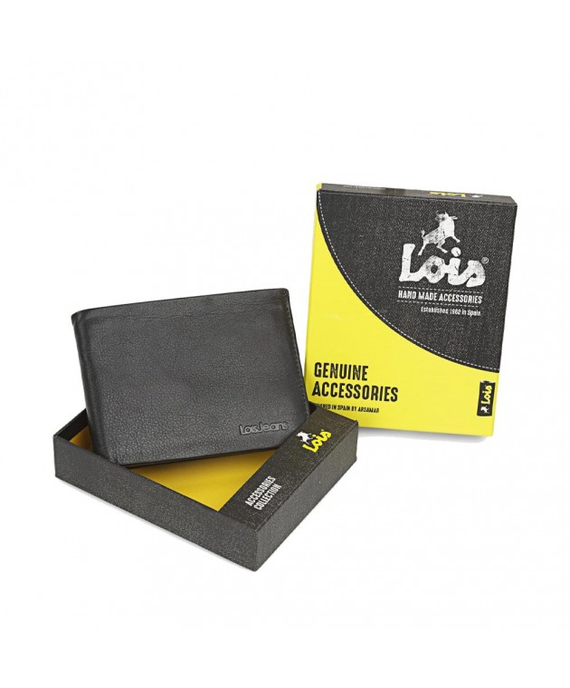 Πορτοφόλι Ανδρικό Δερμάτινο Lois 205228-02 Καφέ 12,5x9,5x1,5cm Πορτοφόλια