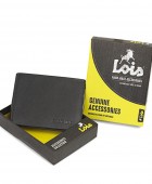 Πορτοφόλι Ανδρικό Δερμάτινο Lois 205287-02 Καφέ Σκούρο 11x8,5x1cm Πορτοφόλια