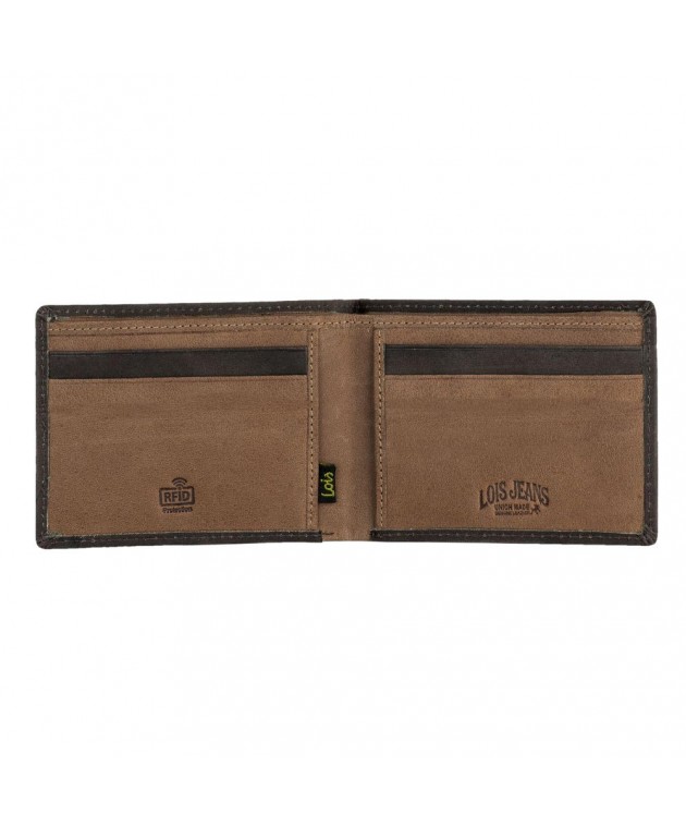 Πορτοφόλι Ανδρικό Δερμάτινο Lois Καφέ 202808-02 11x8x1cm Πορτοφόλια