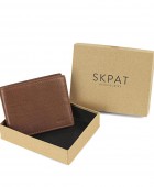 Πορτοφόλι Ανδρικό Δερμάτινο Skpat 205301-03 Καφέ Ανοιχτό 10x8x1cm Πορτοφόλια