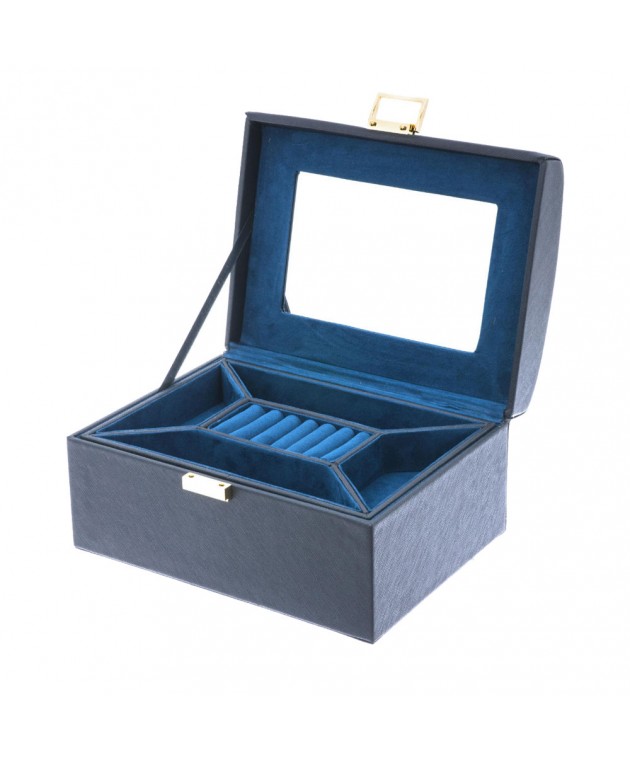 Θήκη Κοσμημάτων DAVIDTS Μαύρο/Μπλε 333159-19  21,5 x 18,50 x 11,50 cm Θήκες Κοσμημάτων/Ρολογιών