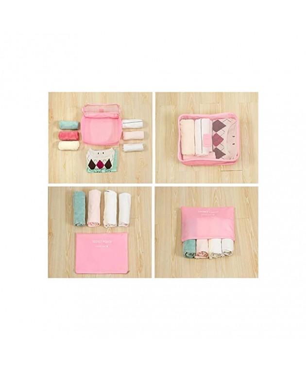 Τσάντες οργάνωσης βαλίτσας AMBER 6 τεμάχια Ροζ AM2001 Αξεσουάρ