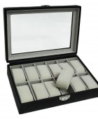 Θήκη Ρολογιών DAVIDTS Μαύρο - Γνήσιο Δέρμα 378812-01  31.5 x 8x 21.5 Θήκες Κοσμημάτων/Ρολογιών