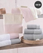 Σετ πετσέτες μπάνιου 3 τεμ. (σε κουτί) SINCLAIR ΛΕΥΚΟ-ΓΚΡΙ, RYTHMOS HOME Σετ πετσέτες Mπάνιου