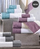 Σετ πετσέτες μπάνιου 3 τεμ. (σε σακούλα) CHARISMA ECRU-PURPLE, RYTHMOS HOME Σετ πετσέτες Mπάνιου
