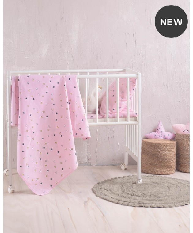 Σετ σεντόνια κούνιας (120Χ160) BLAZE PINK, RYTHMOS HOME Βρεφικά Σεντόνια