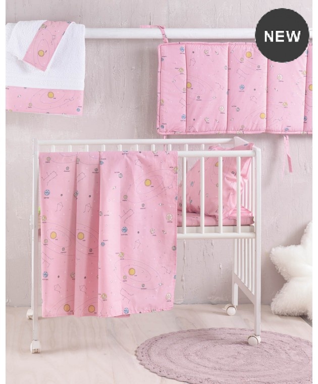 Πάντα κούνιας (43Χ200)  VENUS PINK, RYTHMOS HOME Βρεφικές Πάντες Κούνιας