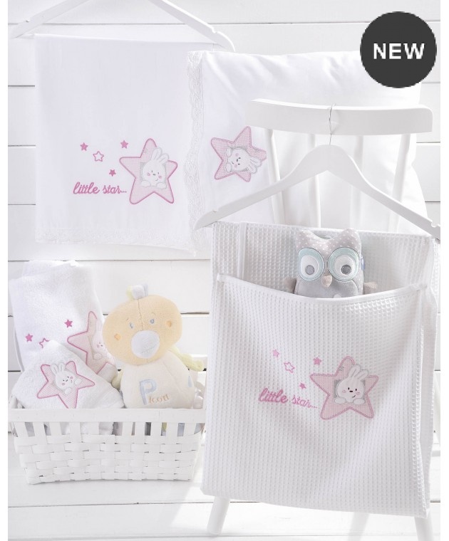 Κουβέρτα πικέ κούνιας (110Χ140) ASTRO PINK, RYTHMOS HOME Κούνιας