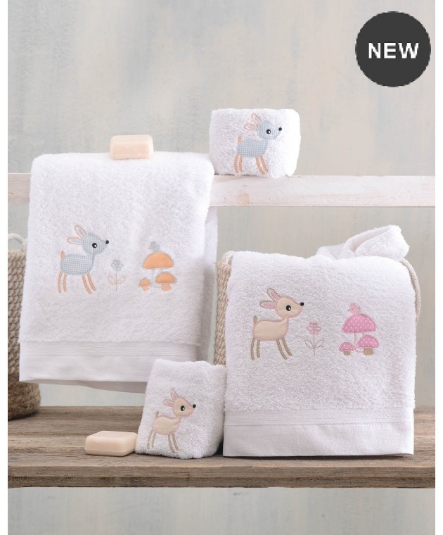 Σετ πετσέτες βρεφικές 2 τεμ. FLOPPY PINK, RYTHMOS HOME Βρεφικές Πετσέτες