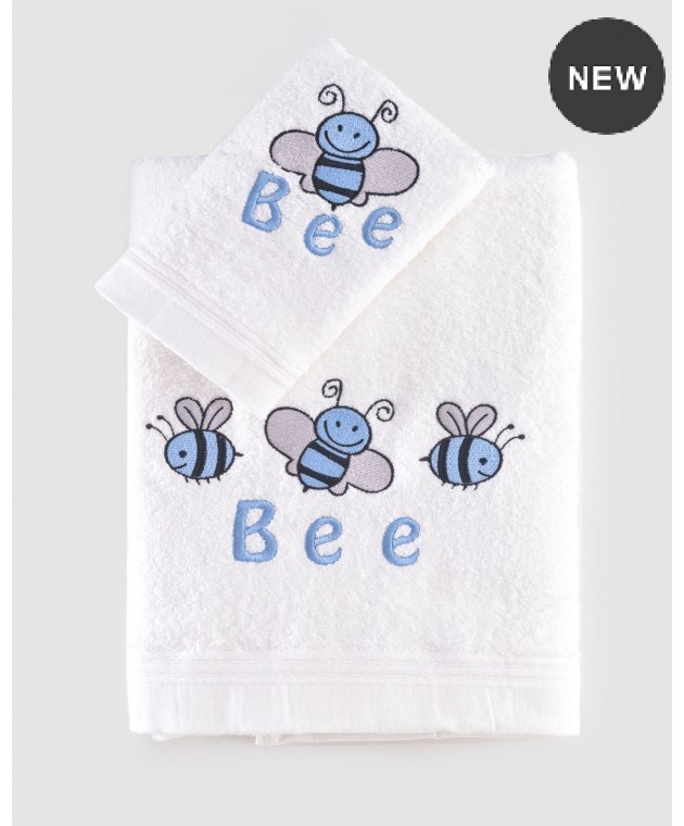 Σετ πετσέτες βρεφικές 2 τεμ. HONEY BEE CIEL, RYTHMOS HOME Βρεφικές Πετσέτες