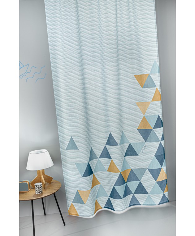 Κουρτίνα  TWO 2 TWENTY AQUA GREY 145x270 Παιδικές Κουρτίνες