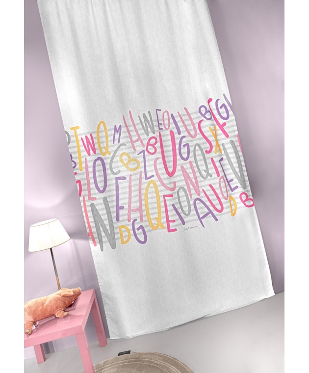 Κουρτίνα LETTERS PINK 145x270 Παιδικές Κουρτίνες