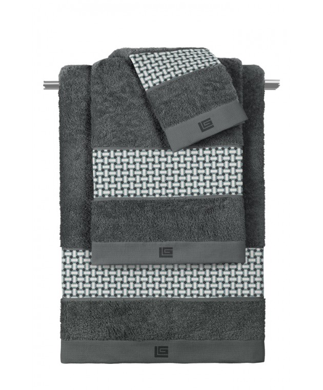 Σετ Πετσέτες Μπάνιου 3τμχ. BUDDHA CEMENT ANTHRACITE Σετ πετσέτες Mπάνιου