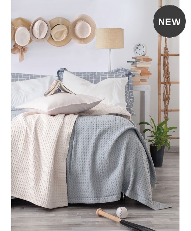Kουβέρτα πικέ Υ/Δ (230Χ250) LEXY DARK BLUE, RYTHMOS HOME Κουβέρτες Πικέ Υπέρδιπλες