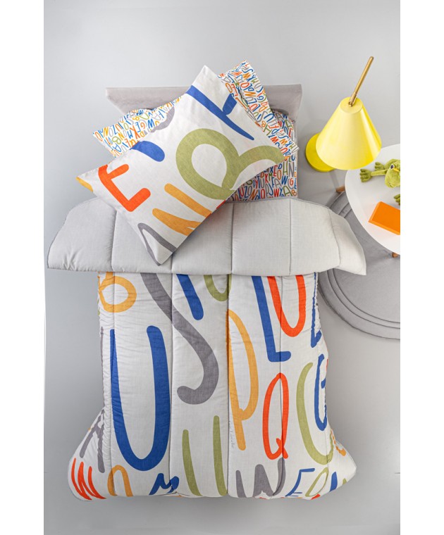Παιδική Παπλωματοθήκη LETTERS MULTI 165x225 Παιδικές Παπλωματοθήκες