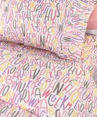 Σετ 3τμχ Παιδικά Σεντόνια Letters Pink 160Χ250 Μονά