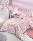 Σετ 3τμχ Παιδικά Σεντόνια Letters Pink 160Χ250 Μονά