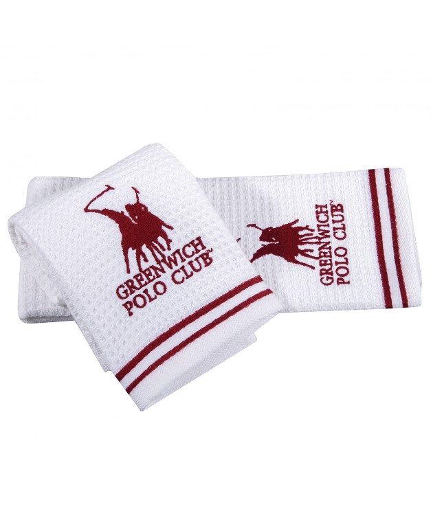 GREENWICH POLO CLUB ΠΕΤΣΕΤΕΣ ΚΟΥΖΙΝΑΣ ΣΕΤ 2TMX 40Χ60 2805 ΚΟΚΚΙΝΟ, ΛΕΥΚΟ Πετσέτες Kουζίνας