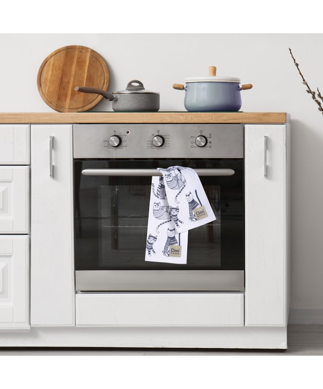 DAS HOME ΣΕΤ ΠΟΤΗΡΟΠΑΝΑ 2ΤΜΧ 40Χ60 0735 GREY, WHITE Ποτηρόπανα