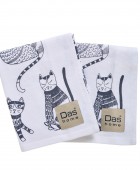 DAS HOME ΣΕΤ ΠΟΤΗΡΟΠΑΝΑ 2ΤΜΧ 40Χ60 0735 GREY, WHITE Ποτηρόπανα