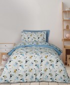 DAS KIDS ΣΕΤ ΠΑΠΛΩΜΑΤΟΘΗΚΗ ΜΟΝΗ 4914 BLUE, GREY, MINT Παιδικές Παπλωματοθήκες