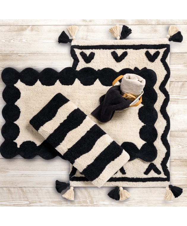 DAS HOME ΤΑΠΕΤΟ 50Χ80 0767 BLACK, IVORY Πατάκια Mπάνιου