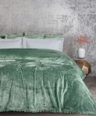 DAS HOME ΚΟΥΒΕΡΤΑ FLEECE 220Χ240 1184 DARK MINT Κουβέρτες Fleece Υπέρδιπλες