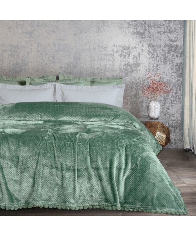 DAS HOME ΚΟΥΒΕΡΤΑ FLEECE 220Χ240 1184 DARK MINT Κουβέρτες Fleece Υπέρδιπλες