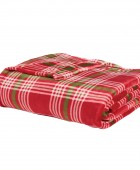 DAS HOME ΚΟΥΒΕΡΤΑ FLEECE 130Χ170 1361 GREEN, RED Κουβέρτες Kαναπέ