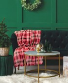 DAS HOME ΚΟΥΒΕΡΤΑ FLEECE 130Χ170 1361 GREEN, RED Κουβέρτες Kαναπέ