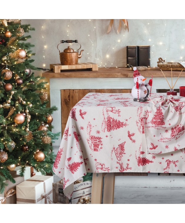 DAS HOME CHRISTMAS RUNNER 45Χ140 0772 ECRU, RED Ράνερ - Σουπλά Χριστουγεννιάτικα