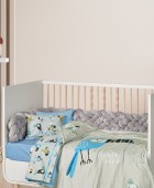 DAS BABY ΚΟΥΒΕΡΤΑ FLEECE 110Χ150 BABY FUN 4914 BLUE, GREY, MINT Κούνιας