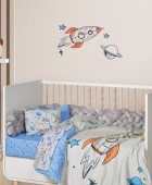 DAS BABY ΚΟΥΒΕΡΤΑ FLEECE 80X110 BABY FUN 4912 BLUE, GREY, ORANGE Αγκαλιάς-Λίκνου