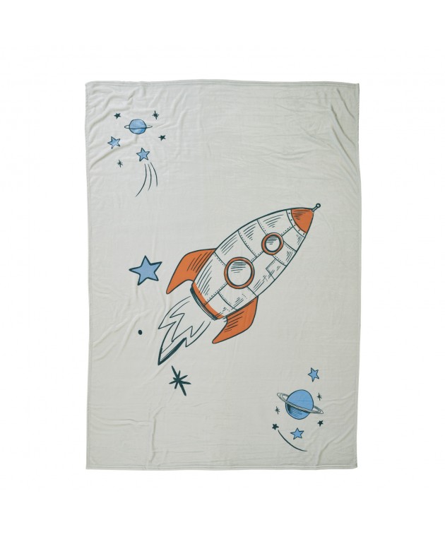 DAS BABY ΚΟΥΒΕΡΤΑ FLEECE 80X110 BABY FUN 4912 BLUE, GREY, ORANGE Αγκαλιάς-Λίκνου