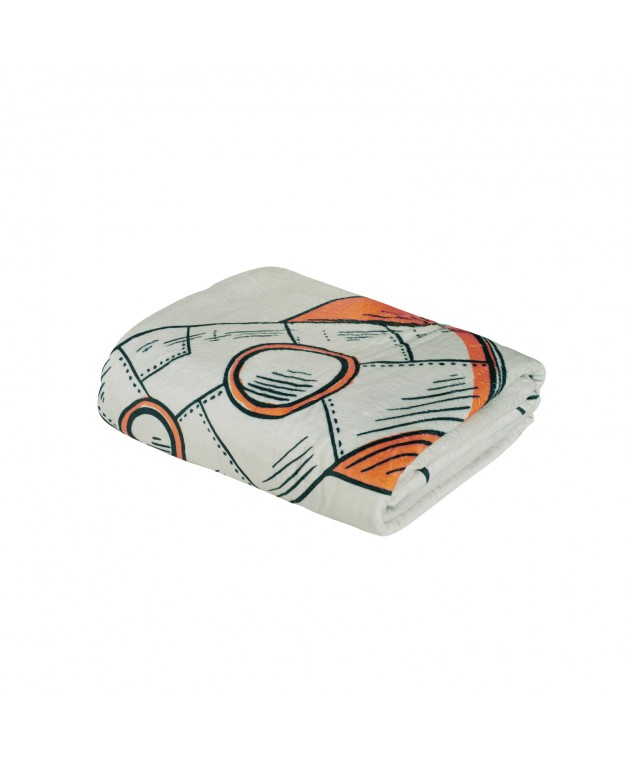 DAS BABY ΚΟΥΒΕΡΤΑ FLEECE 80X110 BABY FUN 4912 BLUE, GREY, ORANGE Αγκαλιάς-Λίκνου