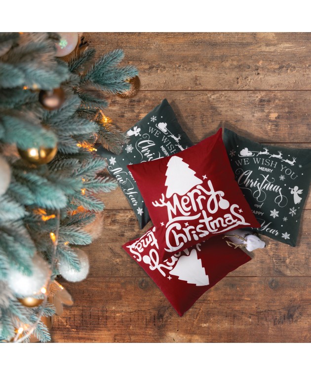 DAS HOME CHRISTMAS ΜΑΞΙΛΑΡΙ ΦΙΓΟΥΡΑΣ 45X45 0770 RED Μαξιλαράκια Χριστουγεννιάτικα Διακοσμητικά